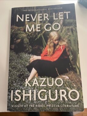 Never Let Me Go by Kazuo Ishiguro - Red & Black Cover (book/novel)